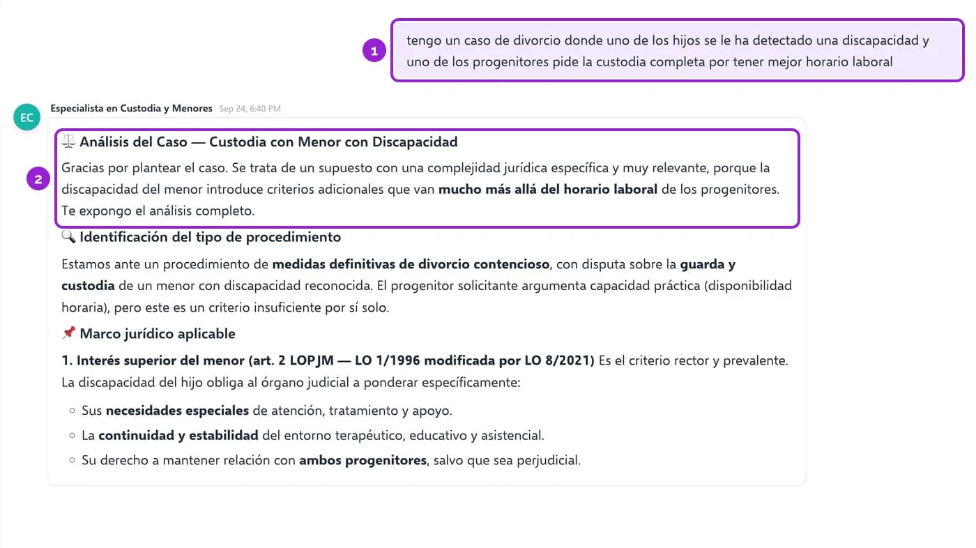 El especialista en custodia y menores responde a una consulta de divorcio sin resumen ejecutivo al inicio