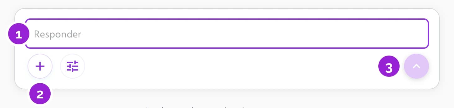 El campo para escribir del chat, con los botones de adjuntar y de enviar